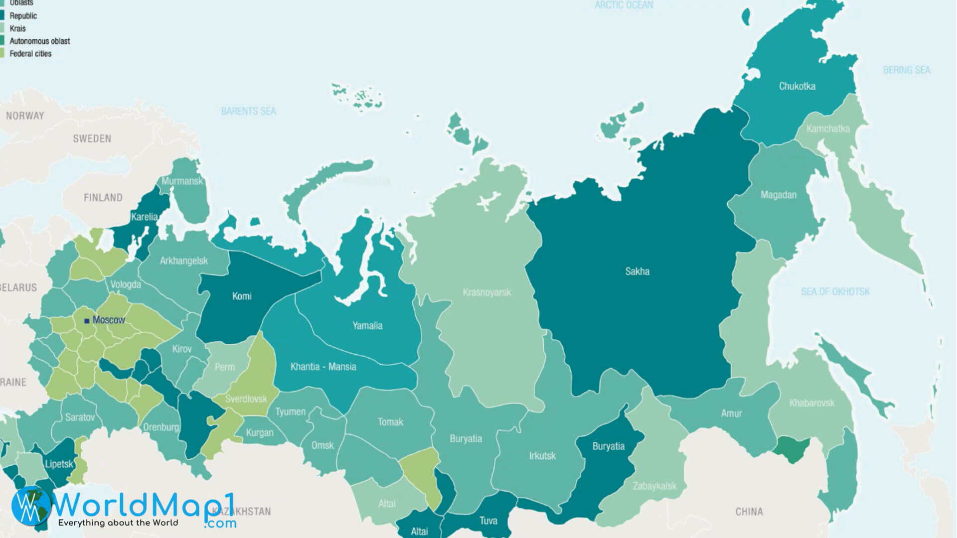Rusya Bölgeler Haritası